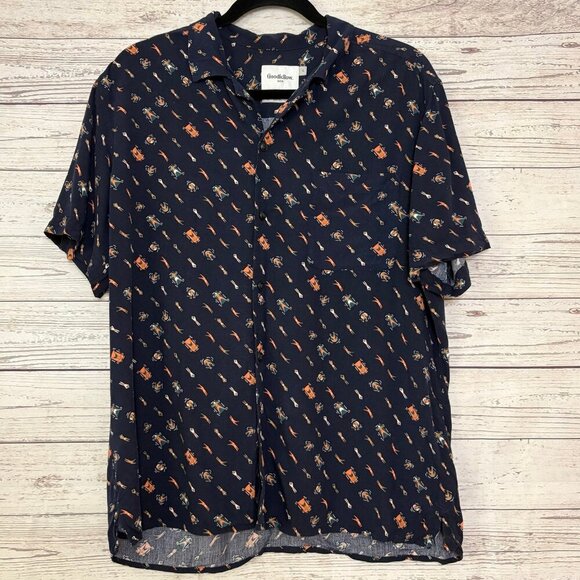 Goodfellow + Co. Blue ShortSleeve Button Up Large - Picture 1 of 6